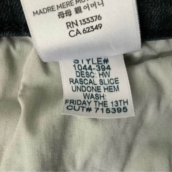 MOTHER Jeans High Waisted Rascal Slice Undone Hem Black Size 29 - Picture 13 of 16